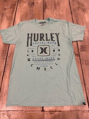 Hurley Men’s Light Blue Graphic Logo Tee